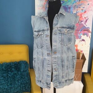 Sleeveless Denim Vest XS